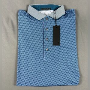 Greyson Golf Shirt Polo Wolf Tails Print XL Sea Turtle Green Polyester